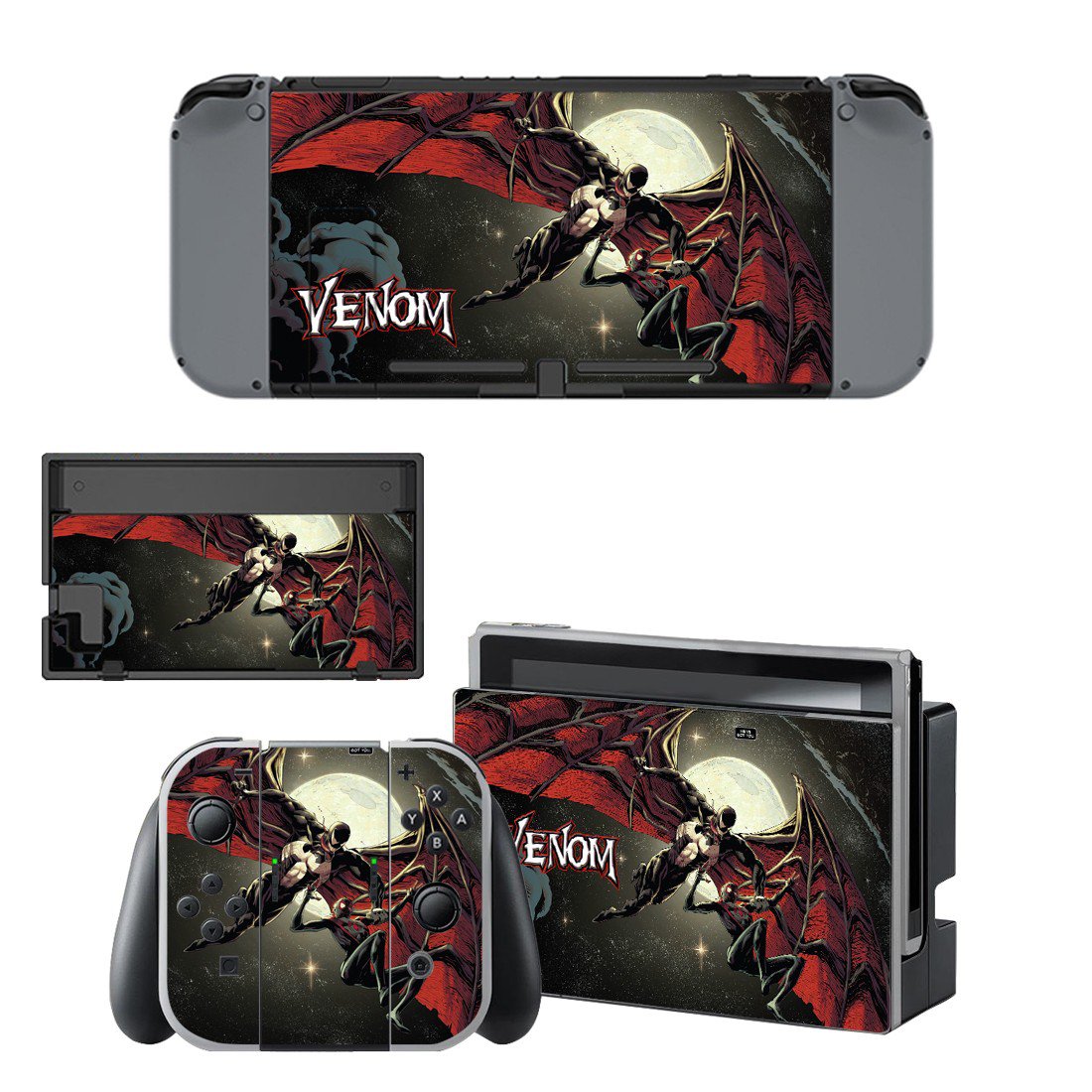 Venom decal skin sticker for Nintendo Switch console and controllers