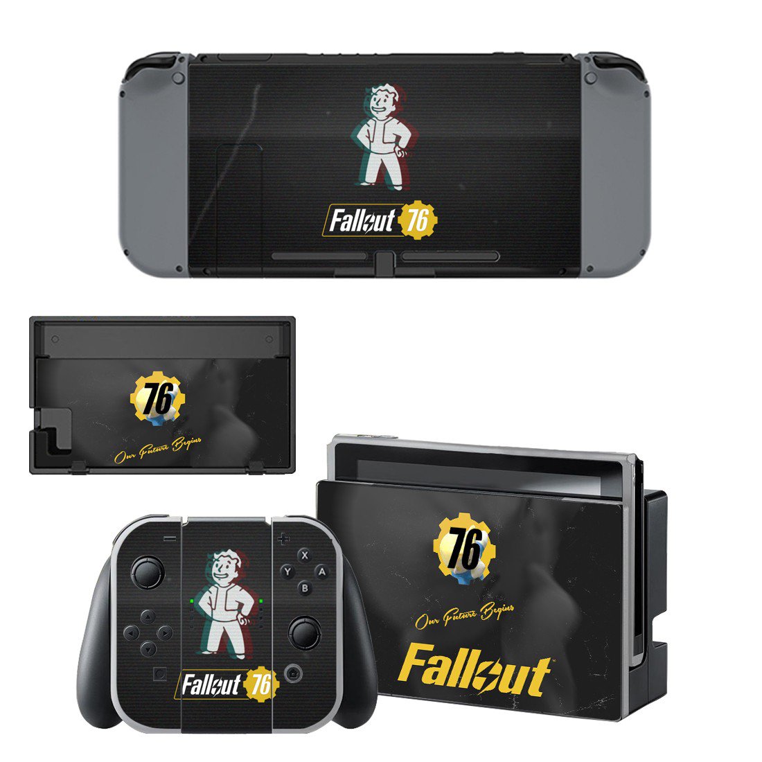 Fallout 76 decal skin sticker for Nintendo Switch console and controllers