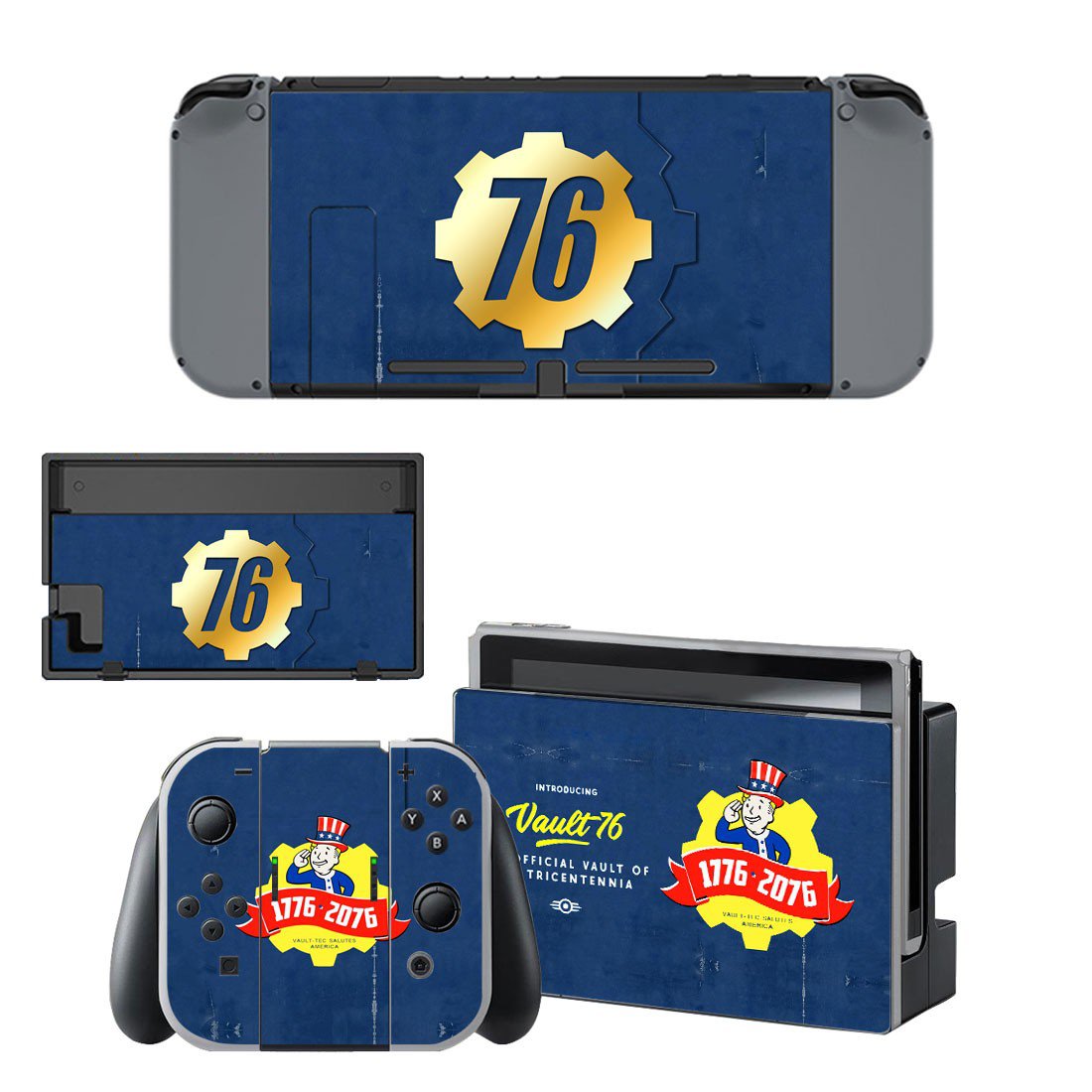 Fallout 76 decal skin sticker for Nintendo Switch console and controllers