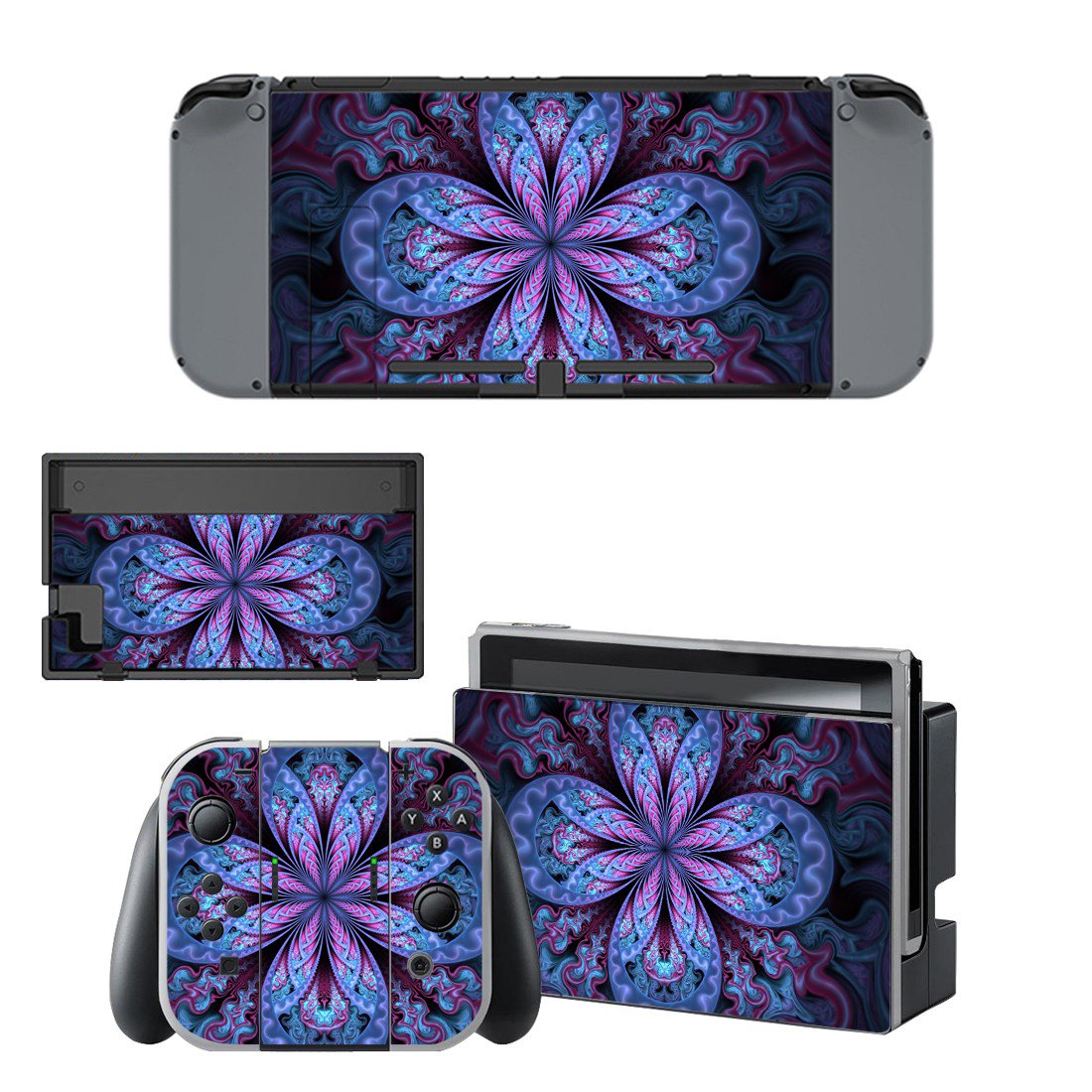 Floral Pattern decal skin sticker for Nintendo Switch console and controllers