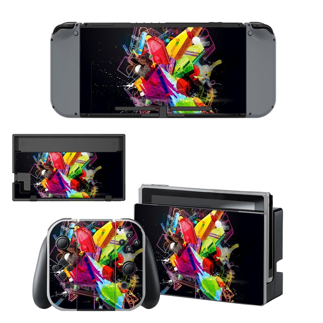 Tech wallpaper decal skin sticker for Nintendo Switch console and controllers