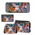 Floral girl decal skin sticker for Nintendo Switch console and controllers