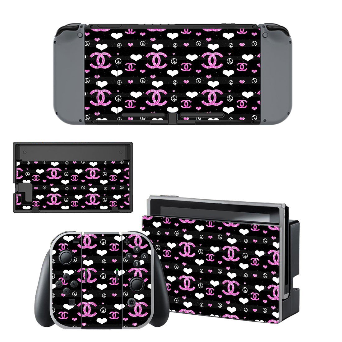 Chanel Rouge Coco decal skin sticker for Nintendo Switch console and controllers