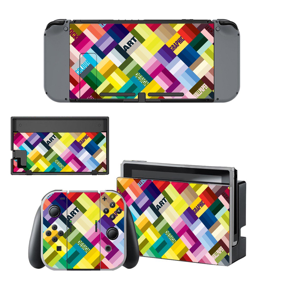 Tech wallpaper decal skin sticker for Nintendo Switch console and controllers