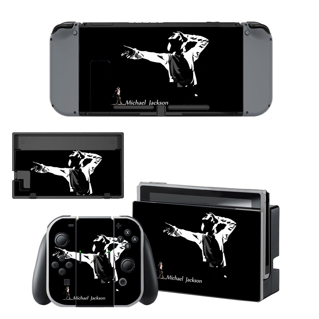 Michael Jackson decal skin sticker for Nintendo Switch console and controllers