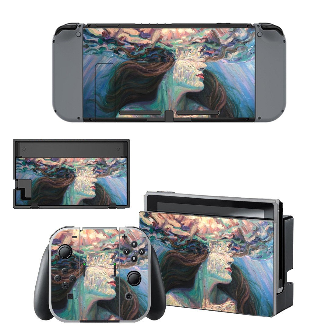 Lady Face decal skin sticker for Nintendo Switch console and controllers