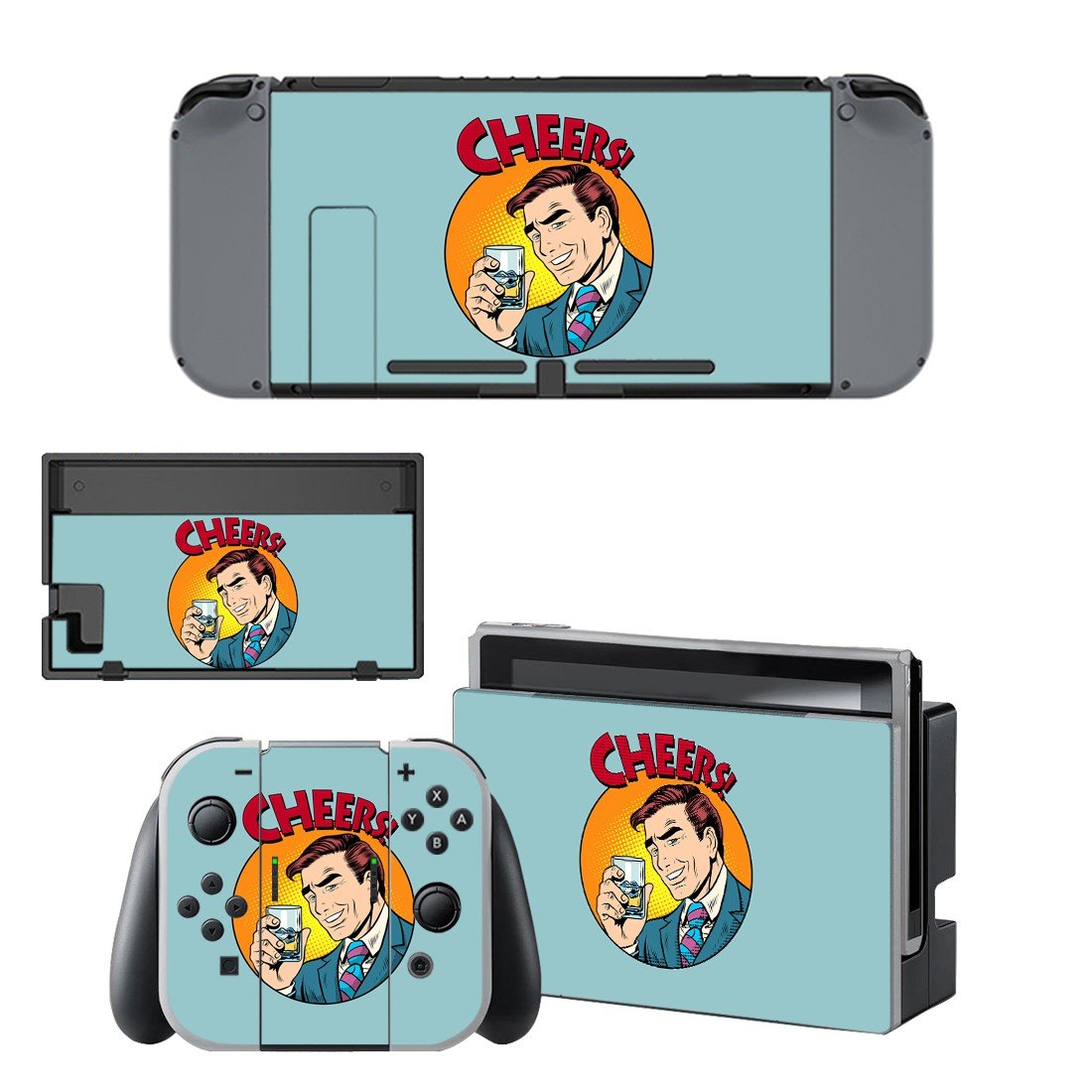 Drinks pop art decal skin sticker for Nintendo Switch console and controllers