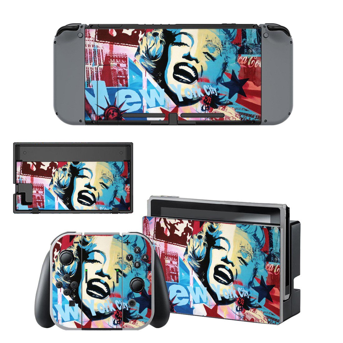 Marilyn Monroe decal skin sticker for Nintendo Switch console and controllers