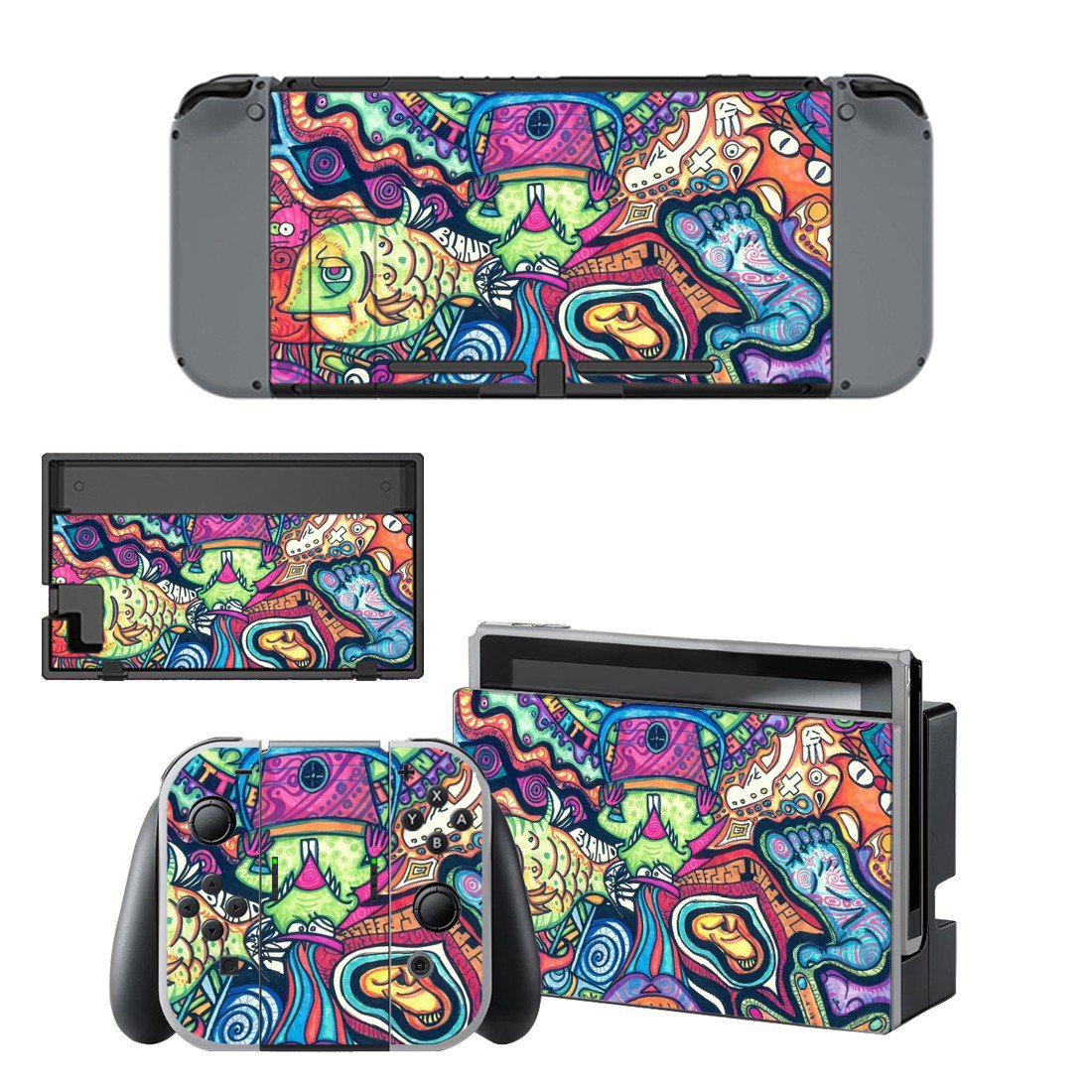 Hippie wallpaper decal skin sticker for Nintendo Switch console and controllers