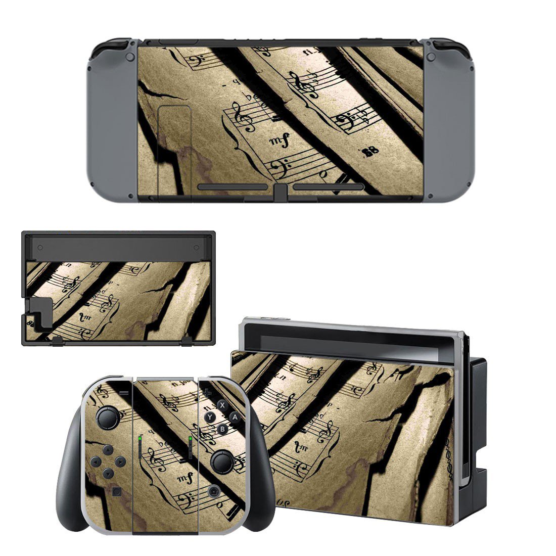 Music sheet decal skin sticker for Nintendo Switch console and controllers