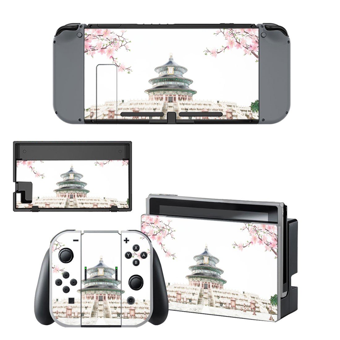 Chinese architecture decal skin sticker for Nintendo Switch console and controllers