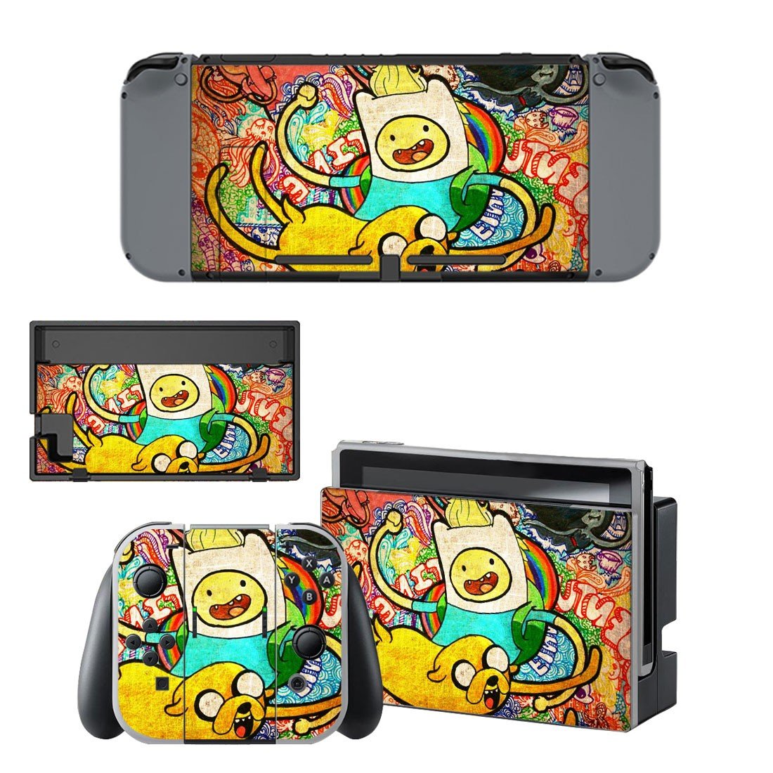 Adventure time wallpaper decal skin sticker for Nintendo Switch console and controllers