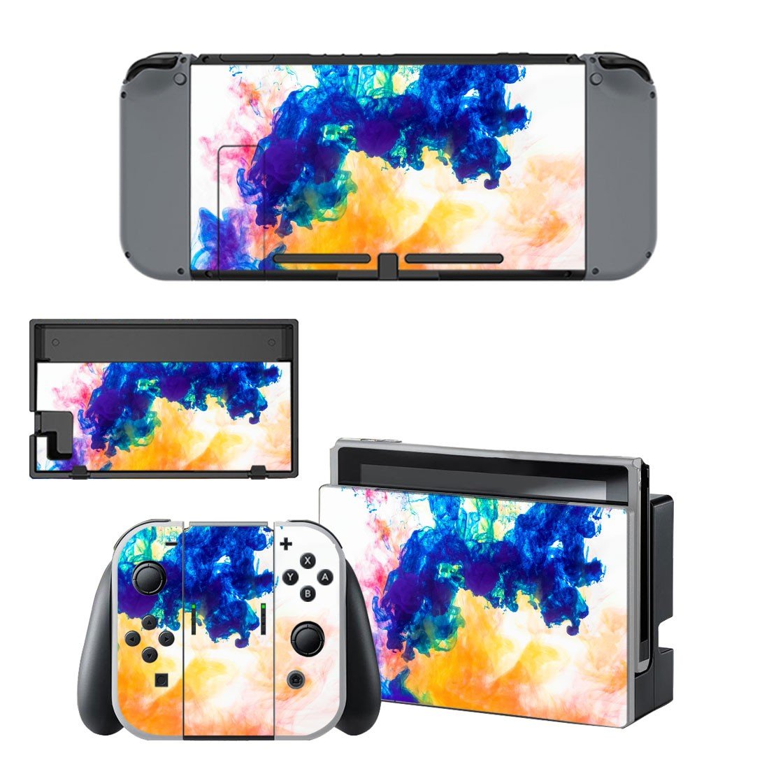Colors flames decal skin sticker for Nintendo Switch console and controllers