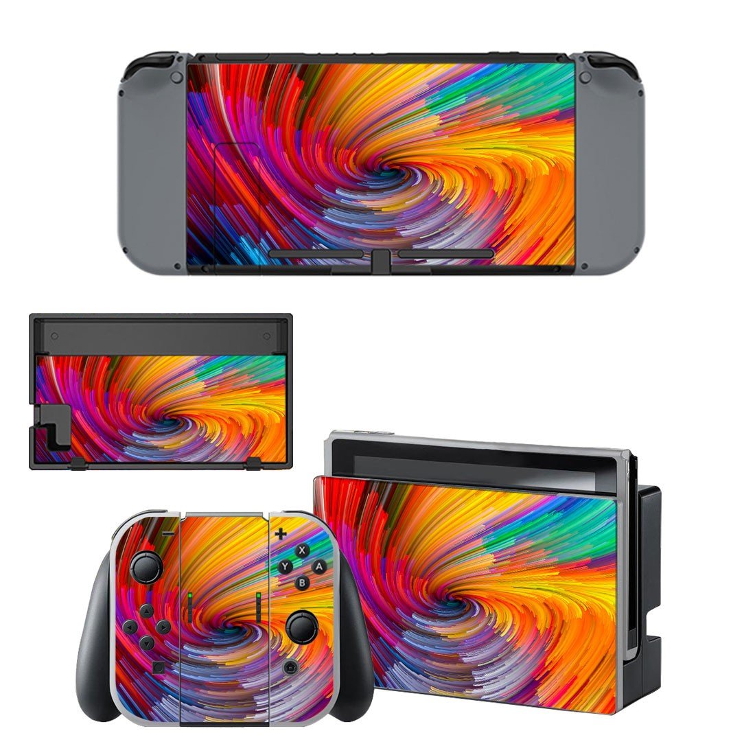 Spiral pattern decal skin sticker for Nintendo Switch console and controllers