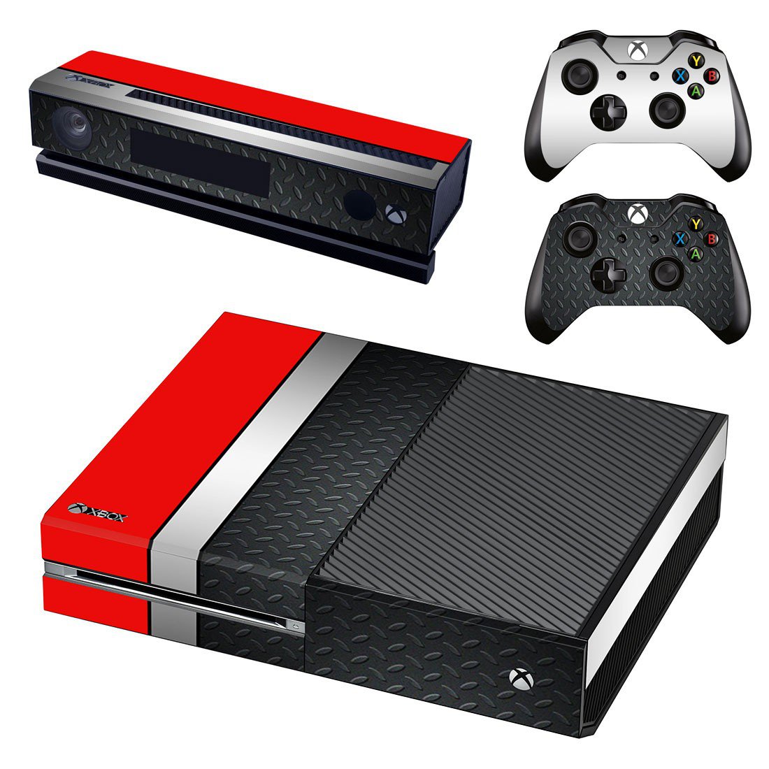 Metal floor decal skin sticker for Xbox One console and controllers