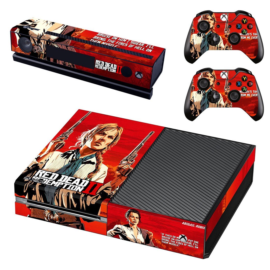 Red Dead Redemption 2 decal skin sticker for Xbox One console and controllers