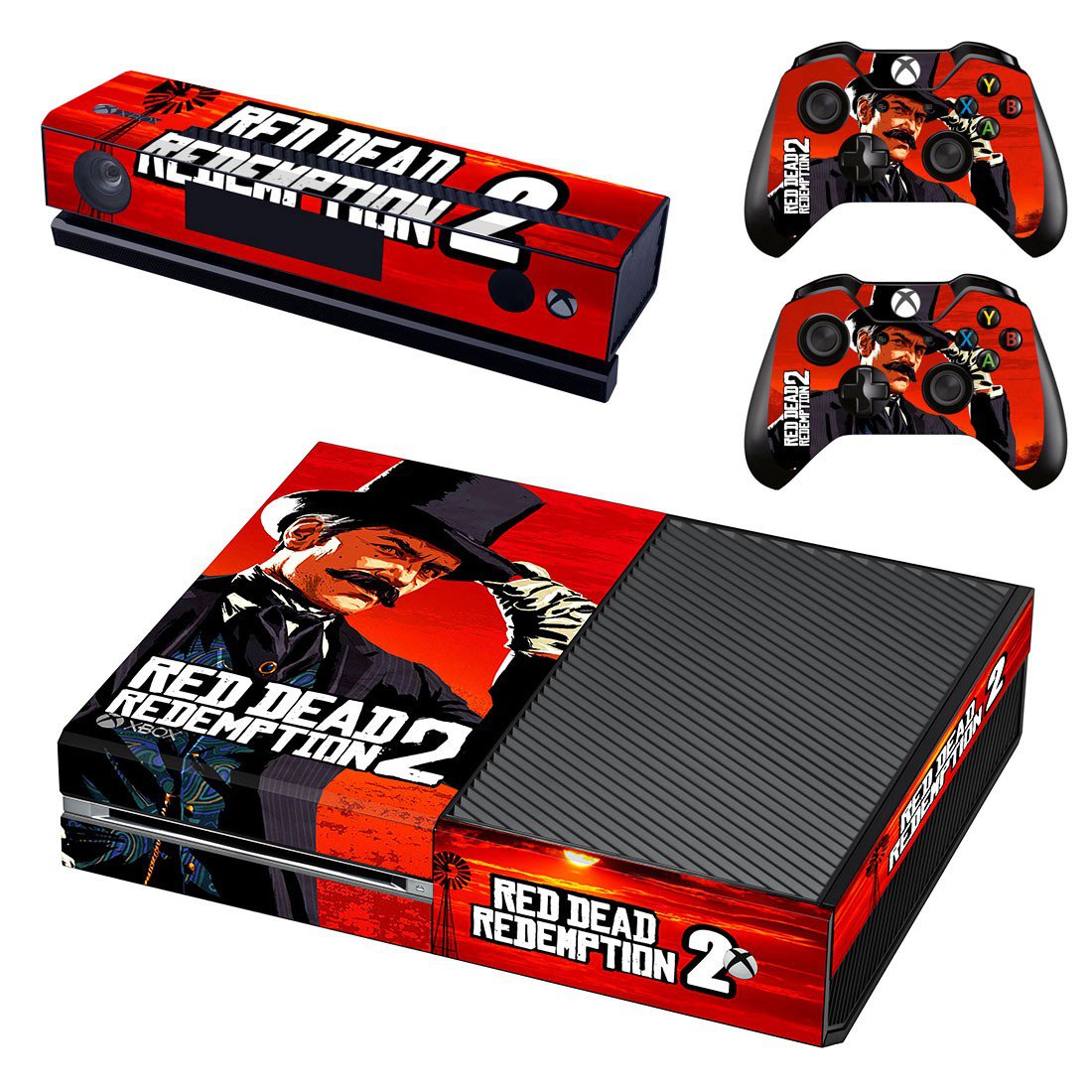 Red Dead Redemption 2 decal skin sticker for Xbox One console and controllers