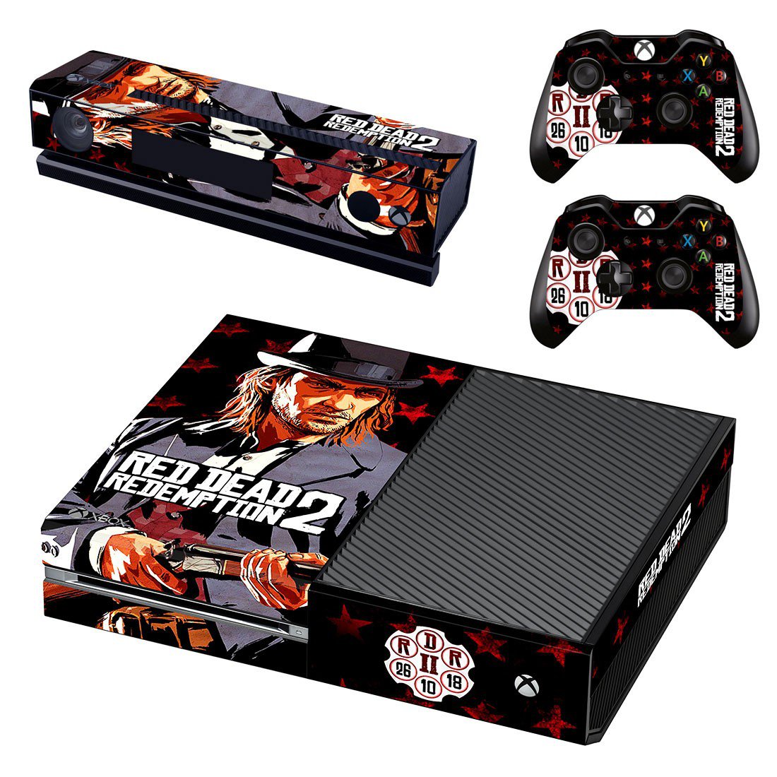 Red Dead Redemption 2 decal skin sticker for Xbox One console and controllers