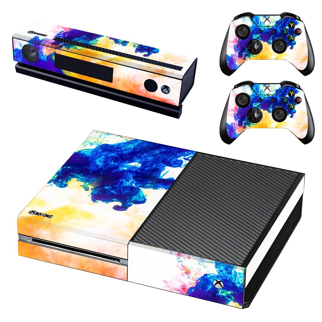 Colors flames decal skin sticker for Xbox One console and controllers