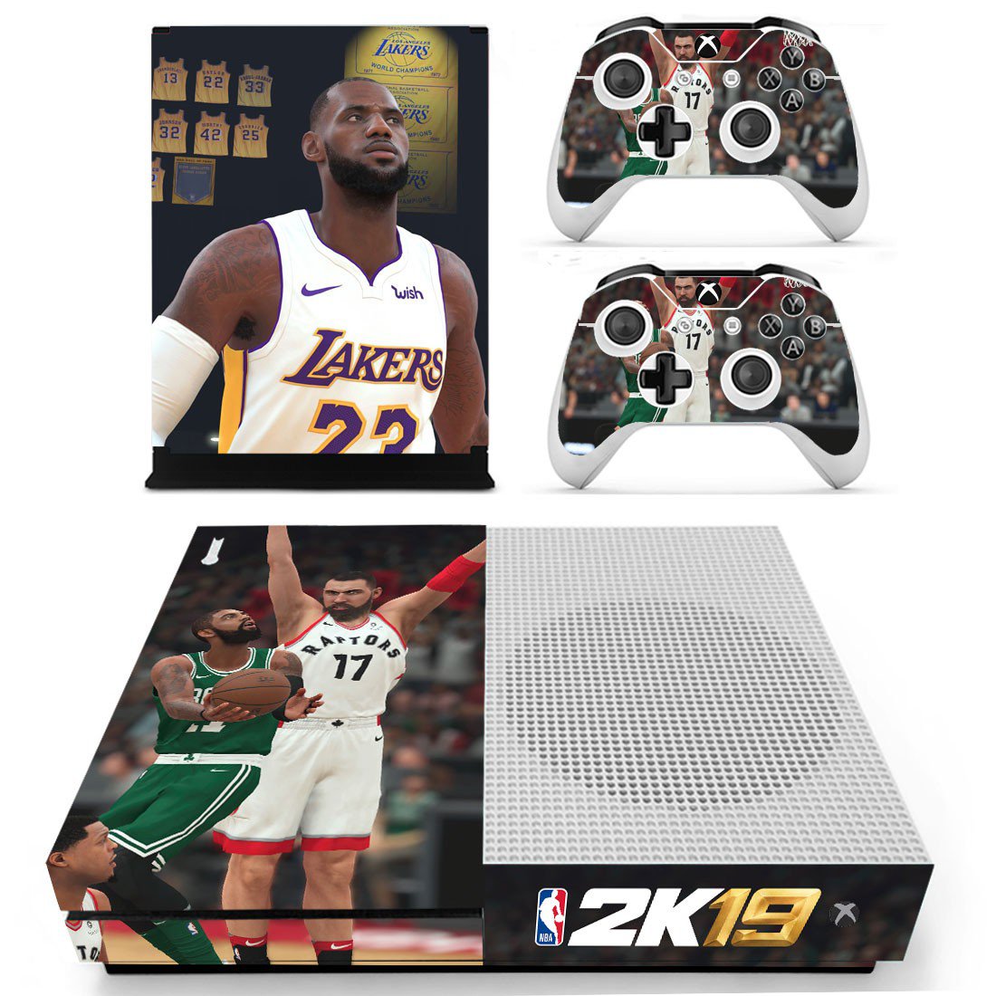 NBA 2K19 decal skin sticker for Xbox One S console and controllers