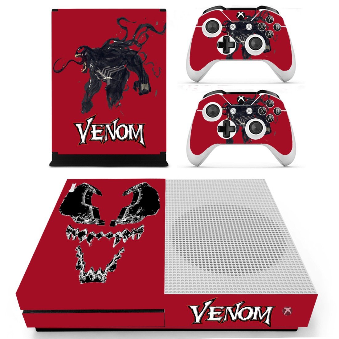Venom decal skin sticker for Xbox One S console and controllers