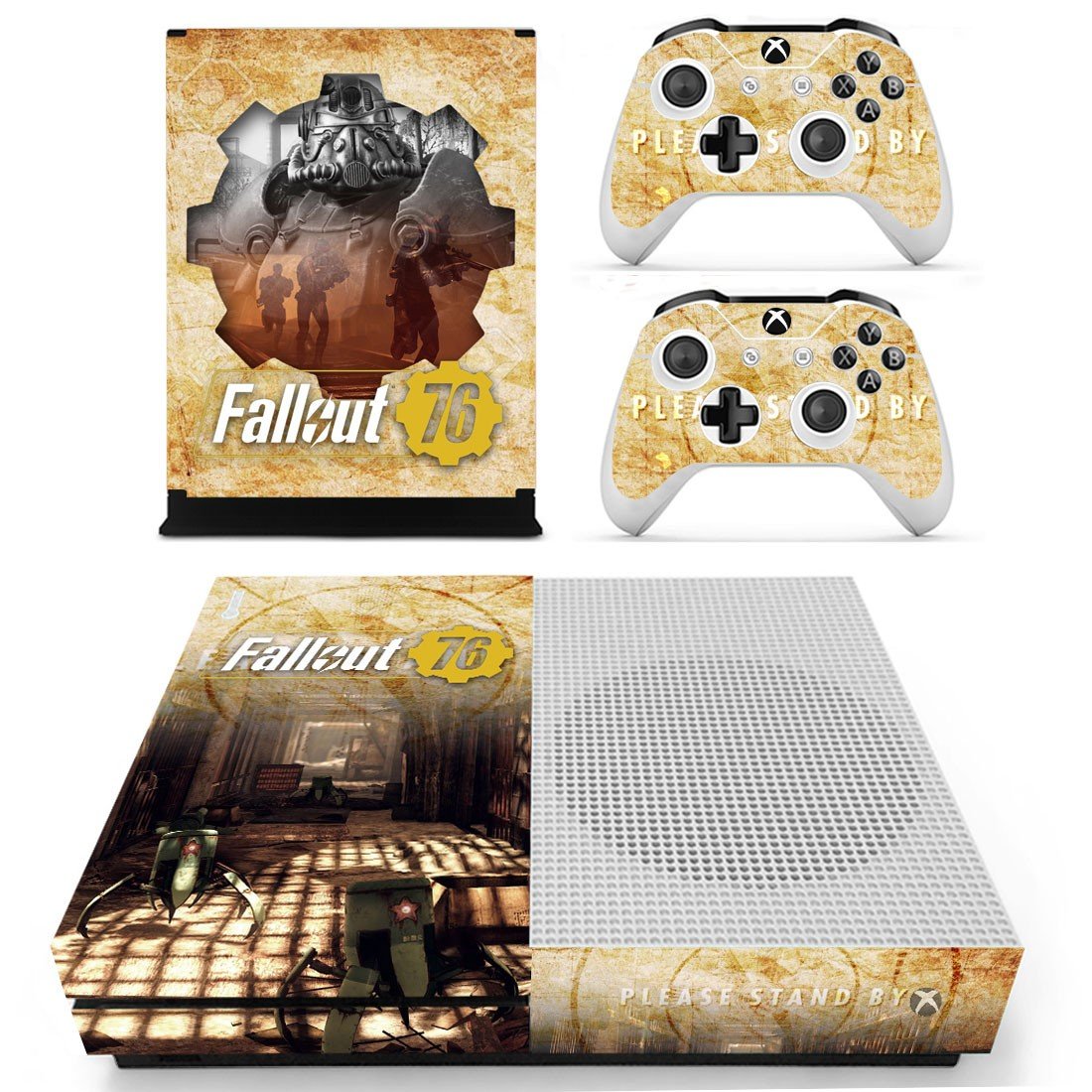 Fallout 76 decal skin sticker for Xbox One S console and controllers