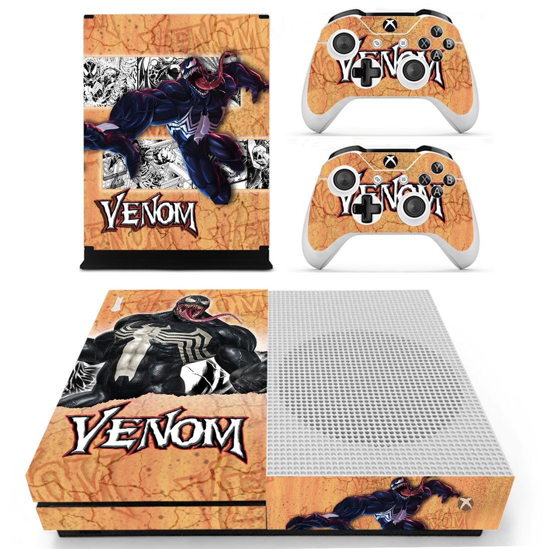 Venom decal skin sticker for Xbox One S console and controllers