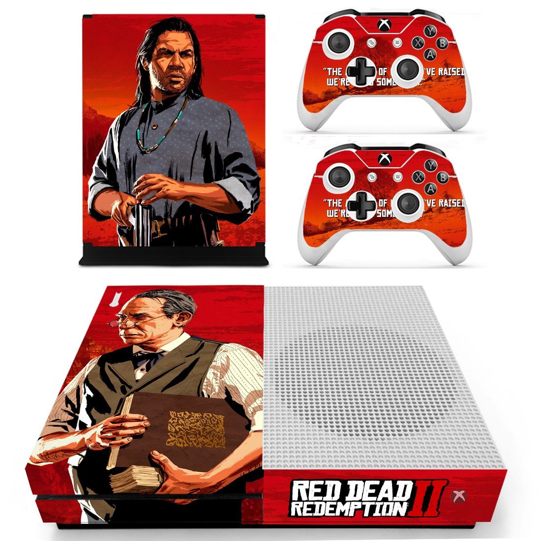 Red Dead Redemption 2 decal skin sticker for Xbox One S console and controllers