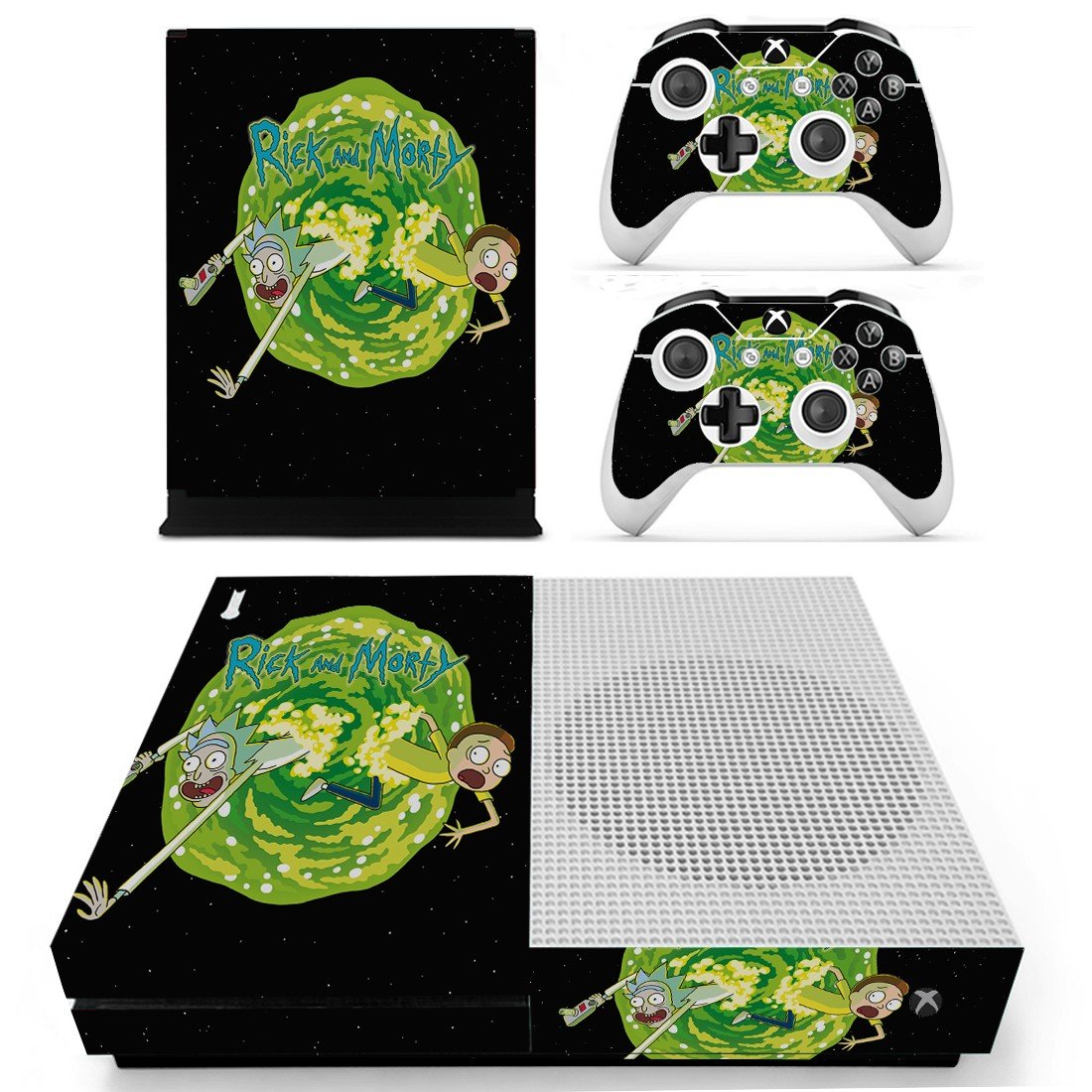 Rick and Morty decal skin sticker for Xbox One S console and controllers