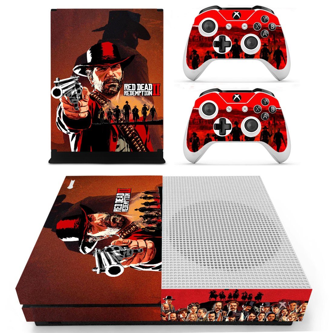 Red Dead Redemption 2 decal skin sticker for Xbox One S console and controllers