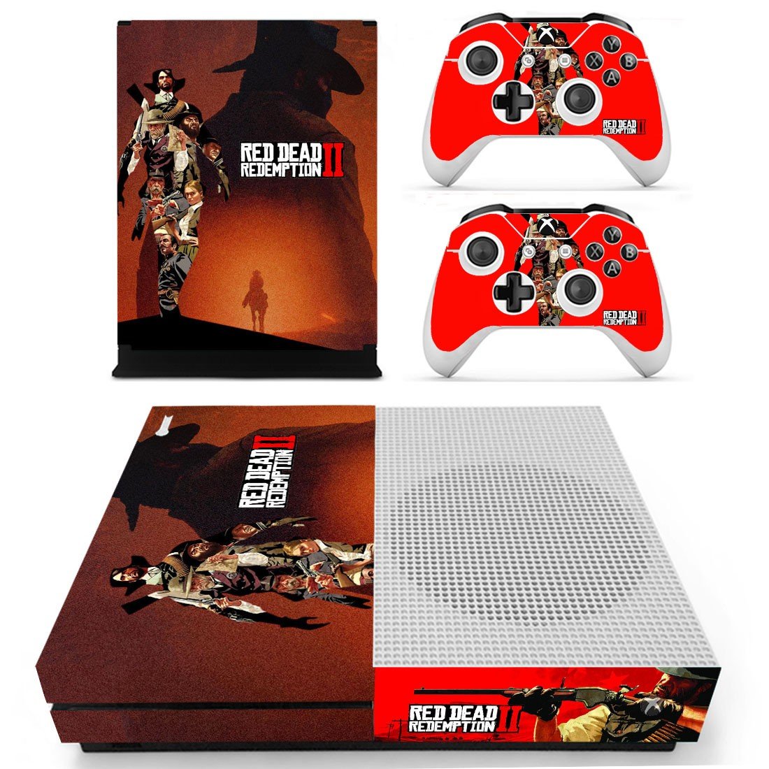 Red Dead Redemption 2 decal skin sticker for Xbox One S console and controllers