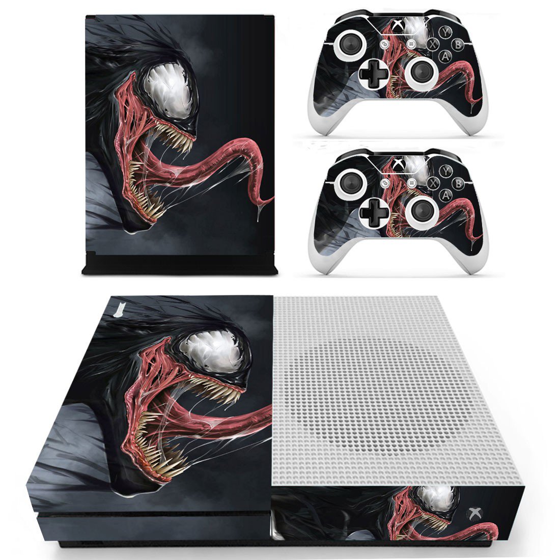Venom decal skin sticker for Xbox One S console and controllers