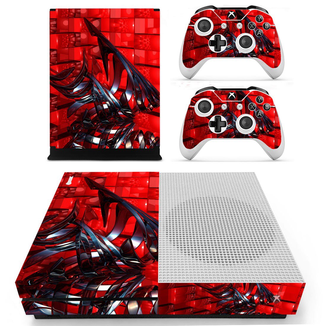 Metal Structure decal skin sticker for Xbox One S console and controllers
