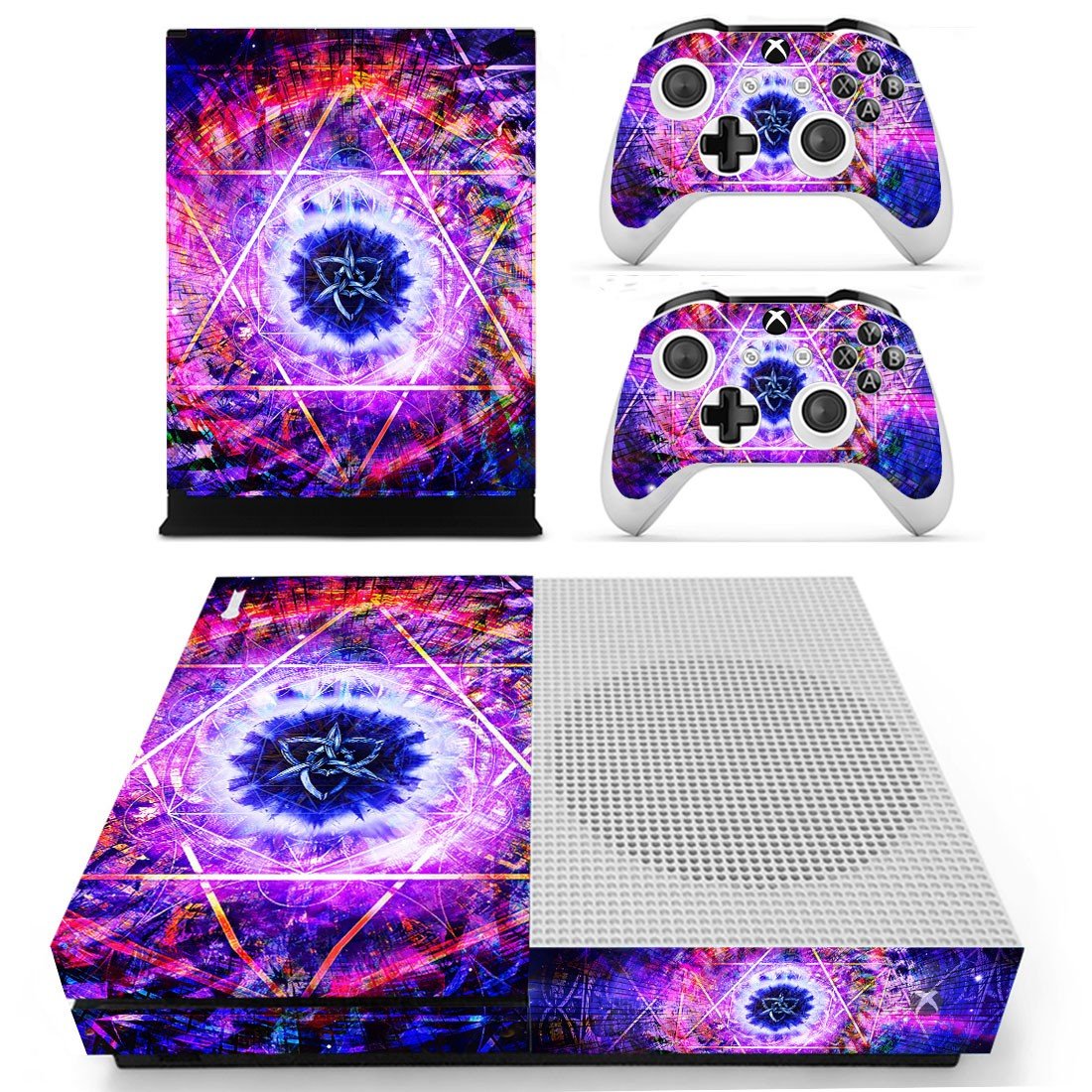 Floral star decal skin sticker for Xbox One S console and controllers