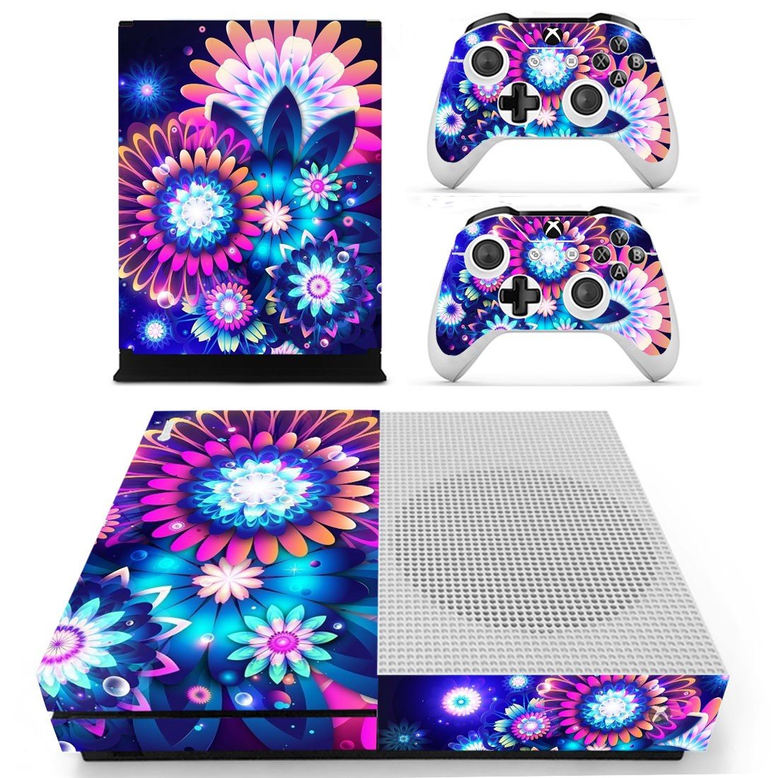 Floral design decal skin sticker for Xbox One S console and controllers
