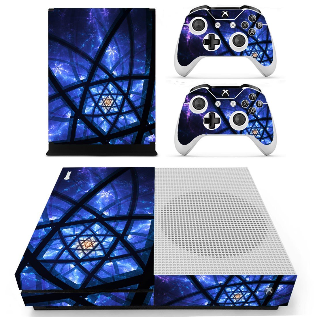 Tech wallpaper decal skin sticker for Xbox One S console and controllers
