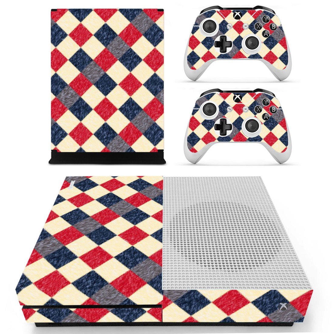 Colorful Squares decal skin sticker for Xbox One S console and controllers