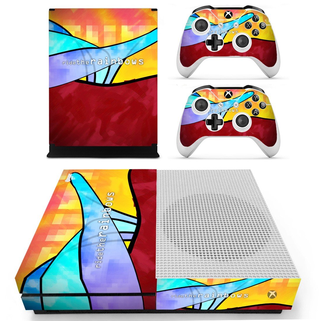 Ride the rainbows decal skin sticker for Xbox One S console and controllers