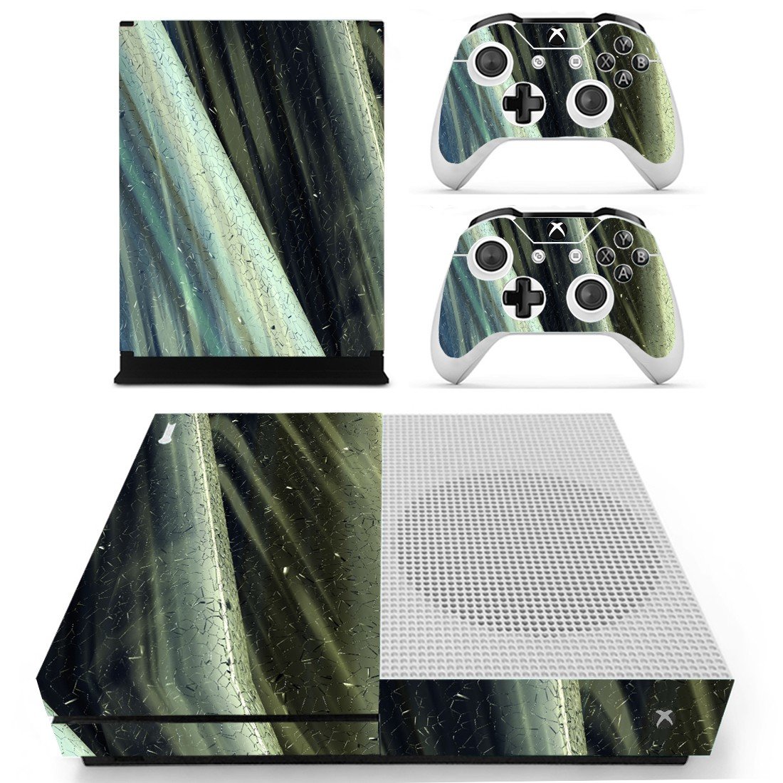 Tech wallpaper decal skin sticker for Xbox One S console and controllers