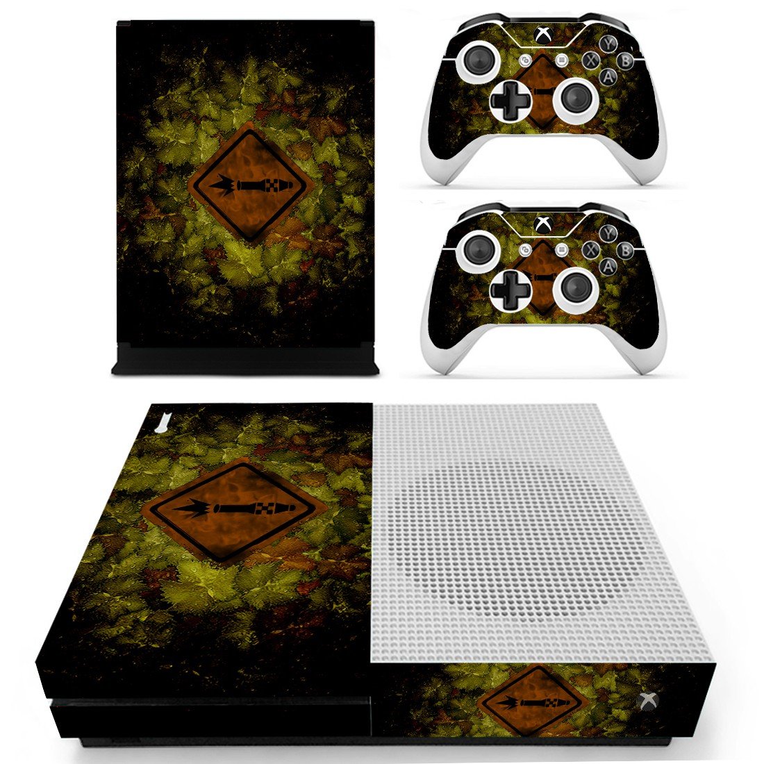 Tech wallpaper decal skin sticker for Xbox One S console and controllers