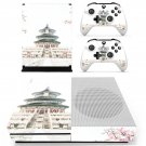 Chinese architecture decal skin sticker for Xbox One S console and controllers