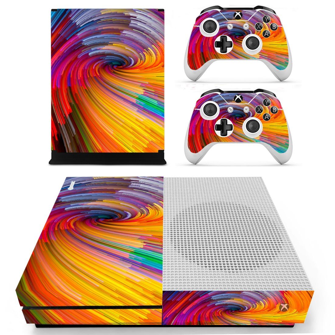 Spiral pattern decal skin sticker for Xbox One S console and controllers