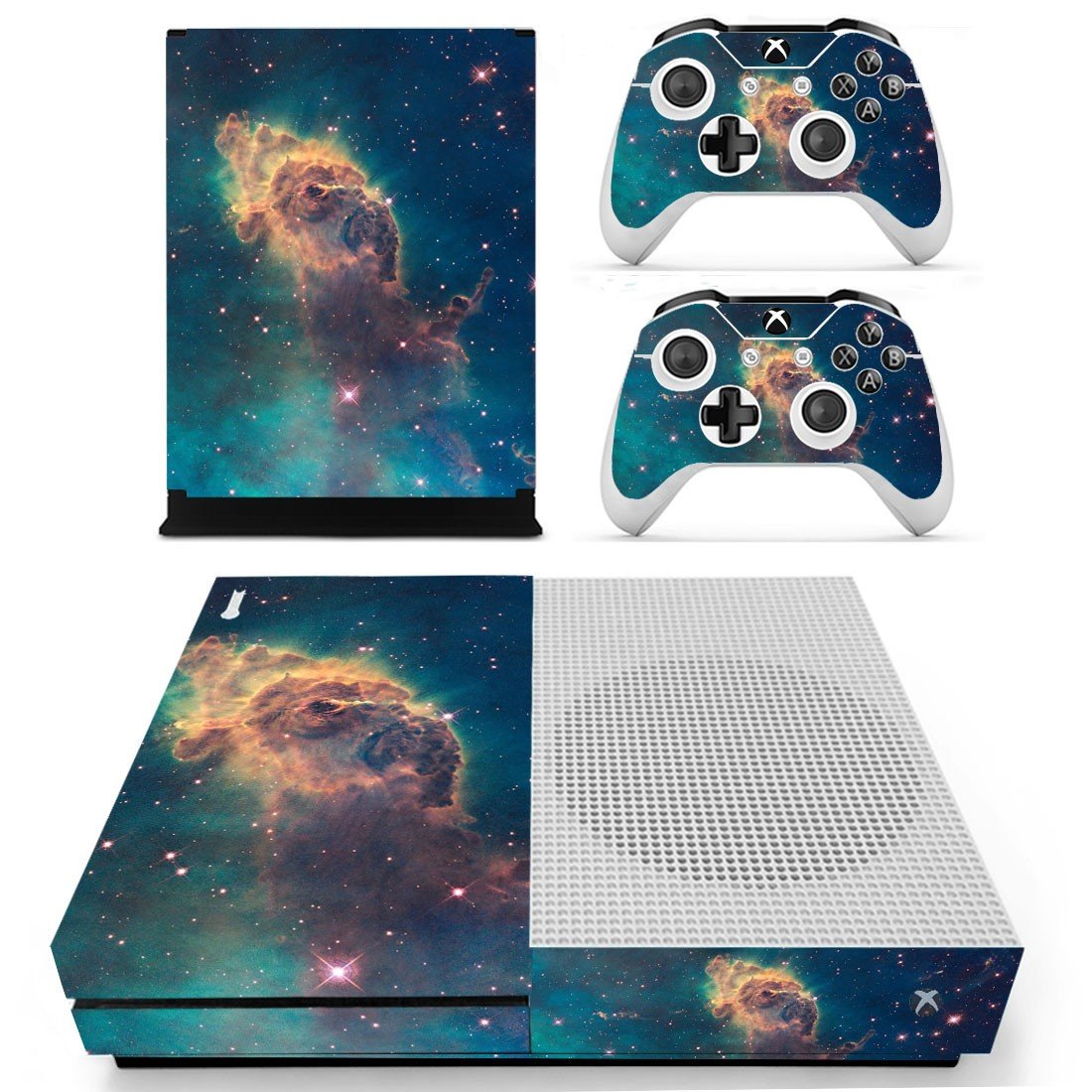Space objects decal skin sticker for Xbox One S console and controllers
