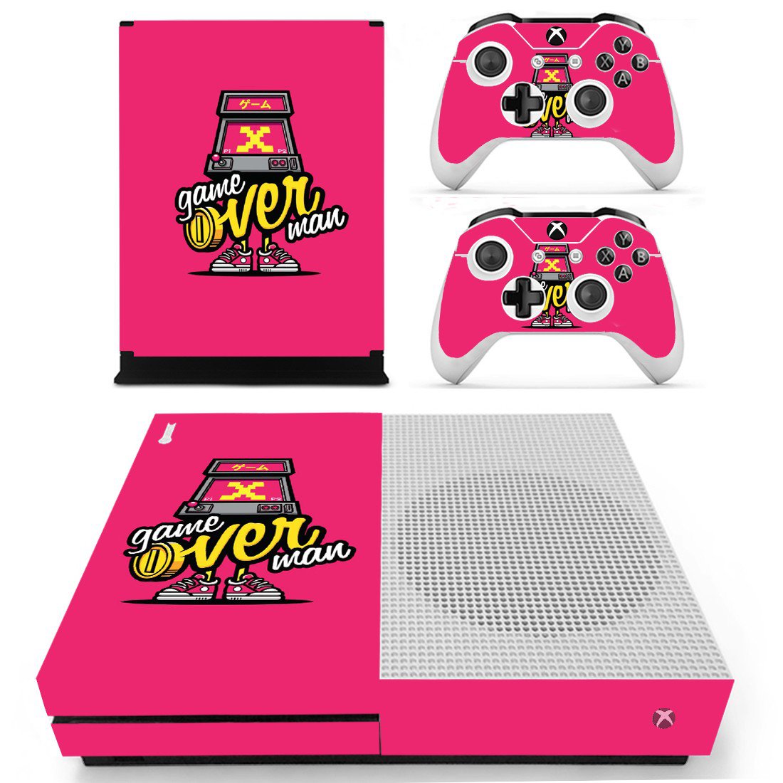 X game over decal skin sticker for Xbox One S console and controllers