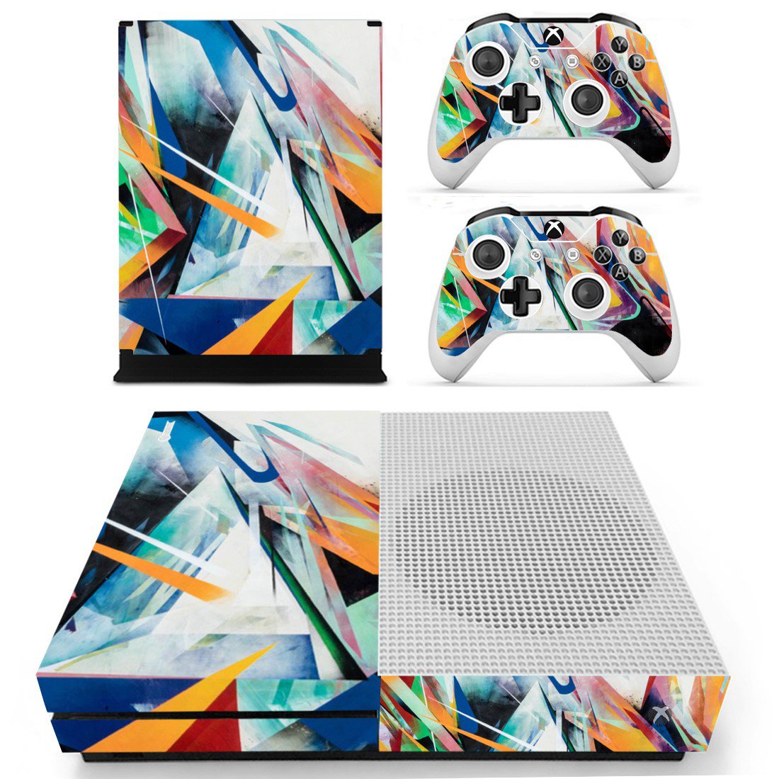 Tech wallpaper decal skin sticker for Xbox One S console and controllers