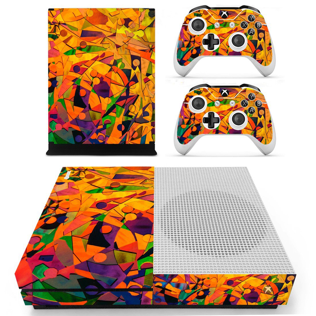 Tech wallpaper decal skin sticker for Xbox One S console and controllers