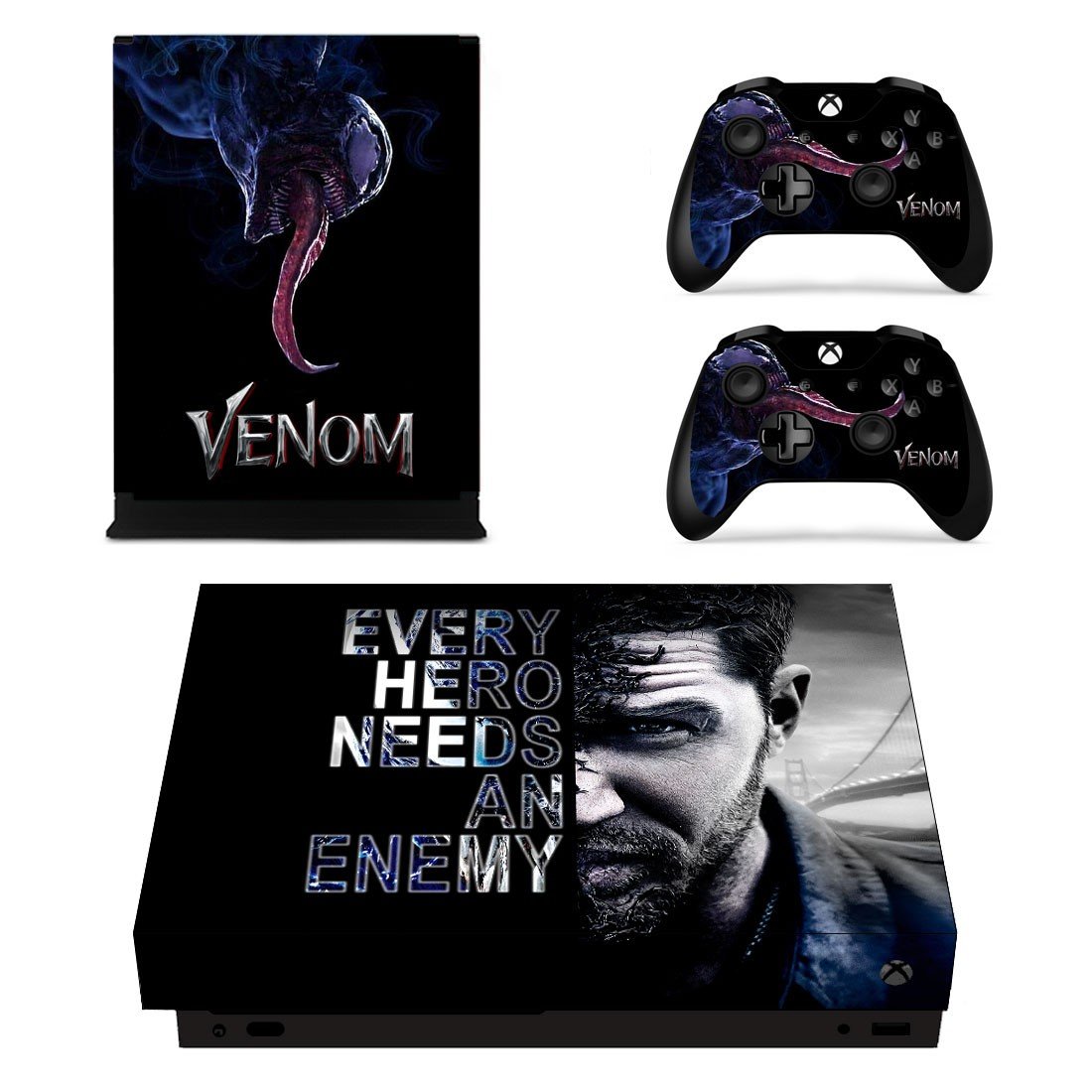 Venom decal skin sticker for Xbox One X console and controllers