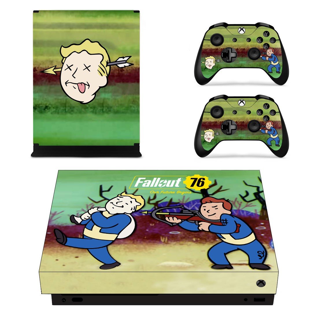 Fallout 76 decal skin sticker for Xbox One X console and controllers
