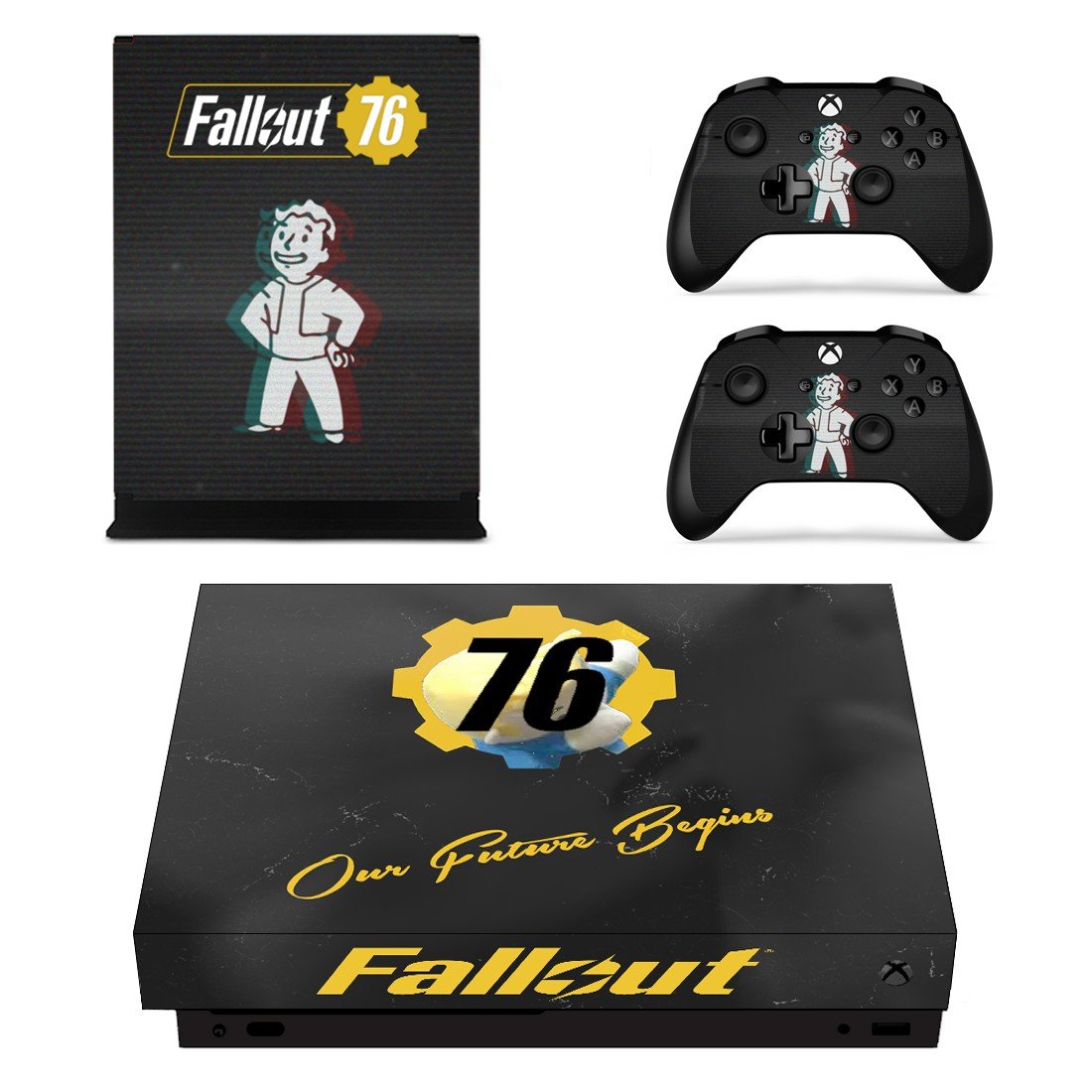 Fallout 76 decal skin sticker for Xbox One X console and controllers