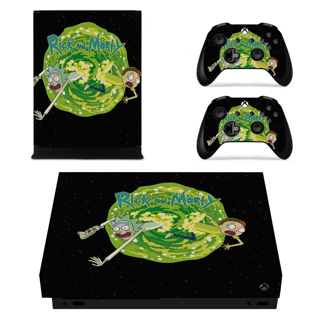 Rick and Morty decal skin sticker for Xbox One X console and controllers
